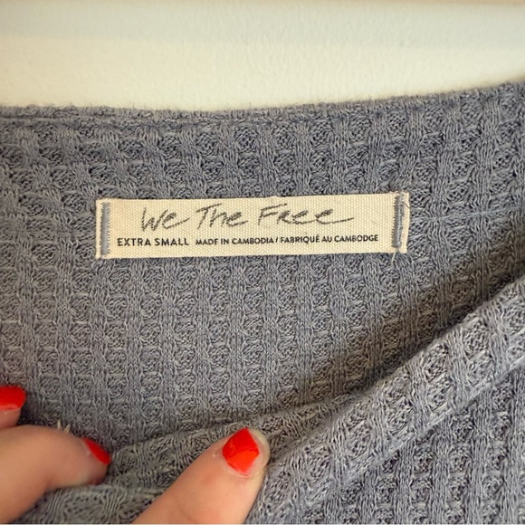 We The Free People Oversized Waffle Knit Shirt Size XS - Picture 2 of 11